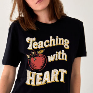 T-shirt Enseigner avec coeur Retour à l'école Cadeau de l'