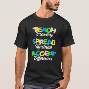 T-shirt Enseigner courage gentillesse prof enseignant port