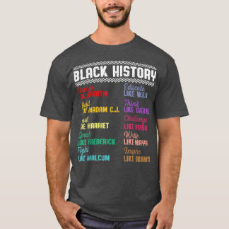T-shirt Enseigner Histoire Noire Leaders Mois Histoire Noi