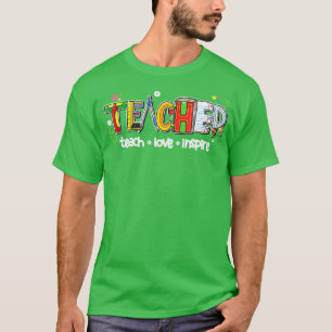 T-shirt Enseigner Inspirer L'Amour Enseignant Cute Retour