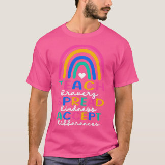 T-shirt Enseigner la bravoure répandre la gentillesse Acce
