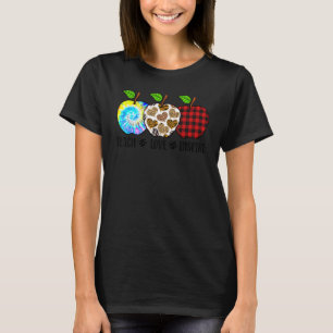 T-shirt Enseigner L'Amour Inspirer Avec Leopard Et Flannel