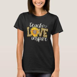 T-shirt Enseigner l'amour Inspirer de mignonnes Tournesol 