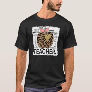 T-shirt Enseigner l'amour Inspirer Empreinte de léopard Ap