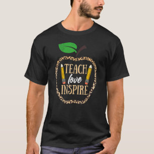 T-shirt Enseigner l'amour Inspirer Leopard Cheetah Imprime