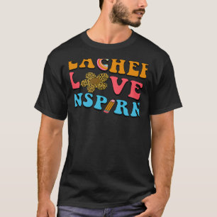 T-shirt Enseigner L'Amour Inspirer Rainbow Leopard Couper