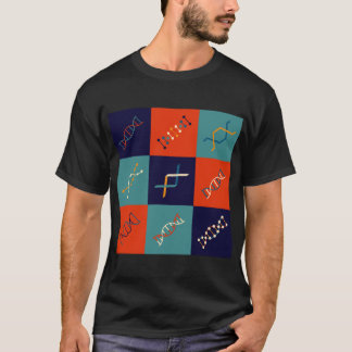 T-shirt Ensemble de motifs de biologie de la tige génétiqu