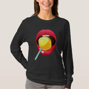 T-shirt Ensemble de rouge à lèvres sucré pour femme Tee Ca