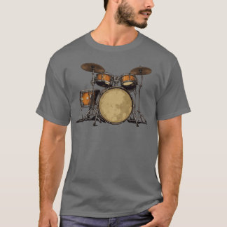 T-shirt Ensemble de tambours vintage Musique BatteurInstru