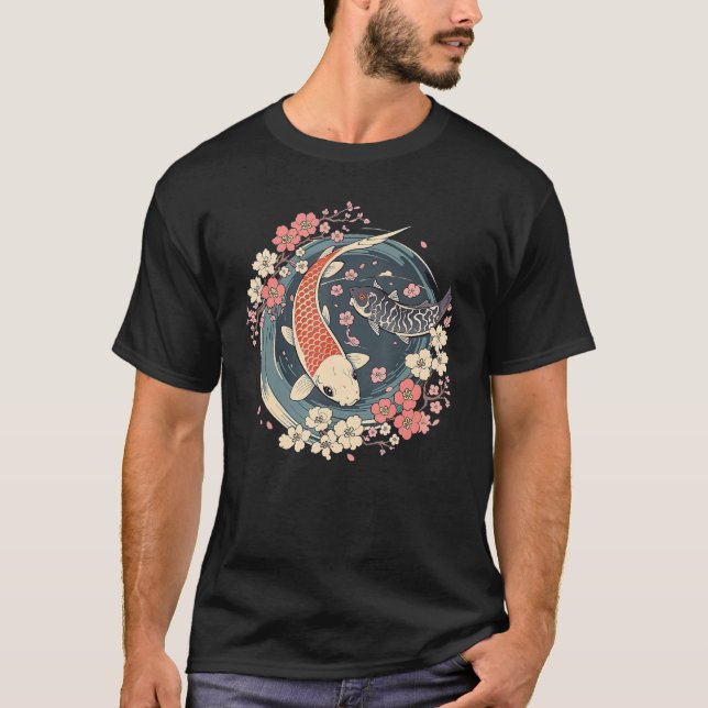 T-shirt Enso cercle Koi Fish Pond (Devant)