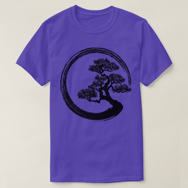 T-shirt Enso Zen Circle et Bonsai Tree (Design devant)