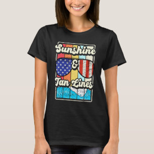 T-shirt Ensoleillement Et Lignes De Tan Vacances D'été Rét