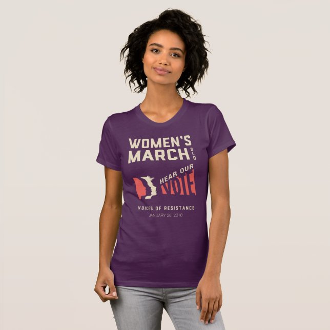 T-shirt Entendez notre vote - événement de mars SLO des (Devant entier)