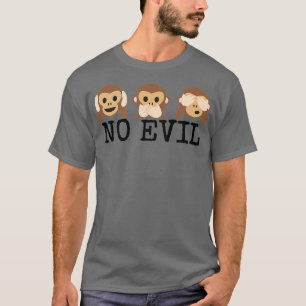 T-shirt Entendre Parler Voir Pas Mal Singe Drôle Cadeau
