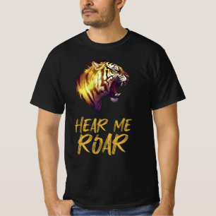T-shirt Entends-moi Rugir, Graphique de Tête de Tigre