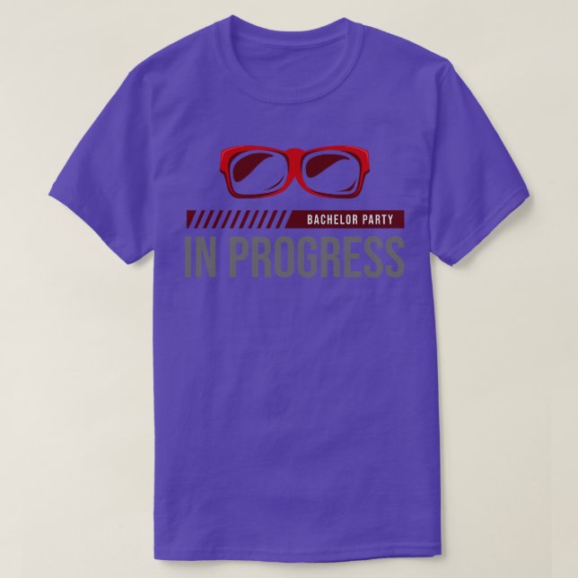 T-shirt Enterrement de vie de garçon avec lunettes de sole (Design devant)