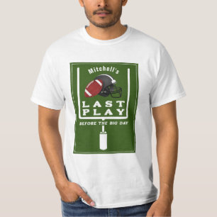 T-shirt Enterrement de vie de garçon de football dernier j