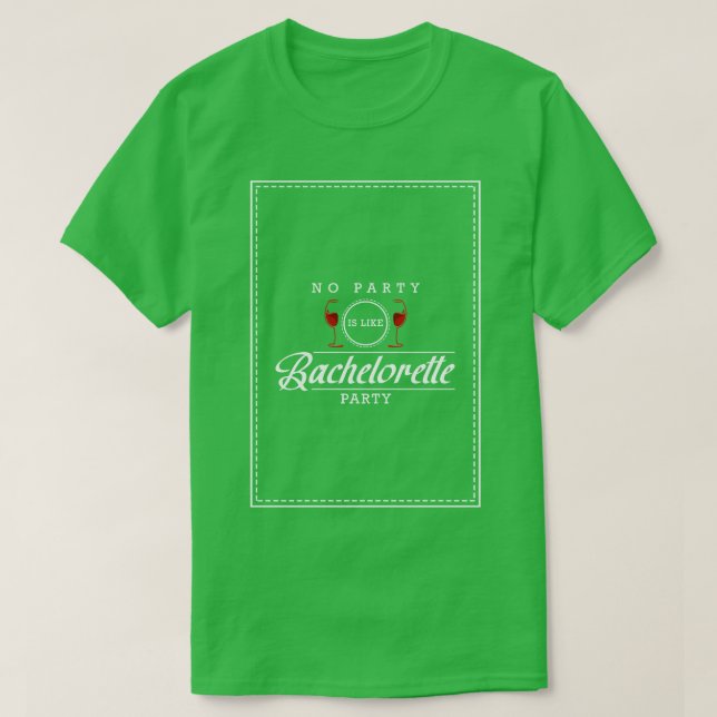 T-shirt Enterrement de vie de jeune fille avec verre de vi (Design devant)
