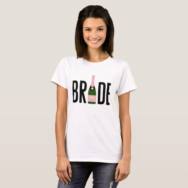 T-shirt Enterrement de vie de jeune fille Champagne Rose p (Devant entier)