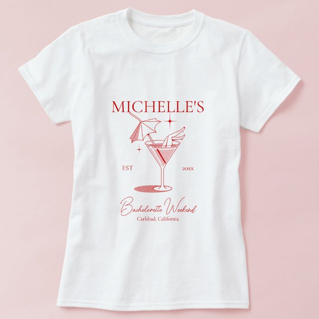 T-shirt Enterrement de vie de jeune fille cocktail rétro (Créateur téléchargé)