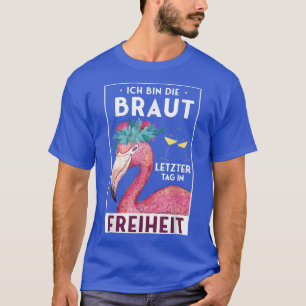 T-shirt Enterrement de vie de jeune fille flamant rose drô