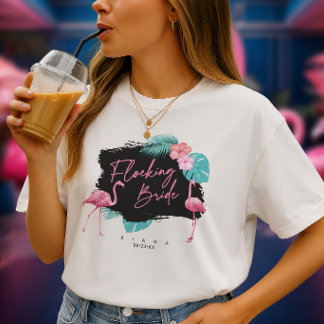 T-shirt Enterrement de vie de jeune fille Flamingo Flock M