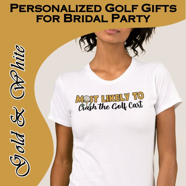 T-shirt Enterrement de vie de jeune fille Paillettes Plus  (Super fun personalized bridal party t-shirt for wedding weekend golf or a golfing bachelorette party)