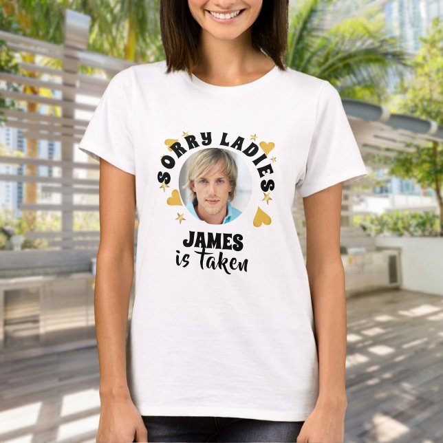 T-shirt Enterrement de vie de jeune fille personnalisé Pho (Personalized Bachelorette Party Grooms Face Photo T-Shirt)
