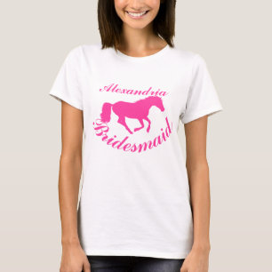 T-shirt enterrement de vie de jeune fille poney rose