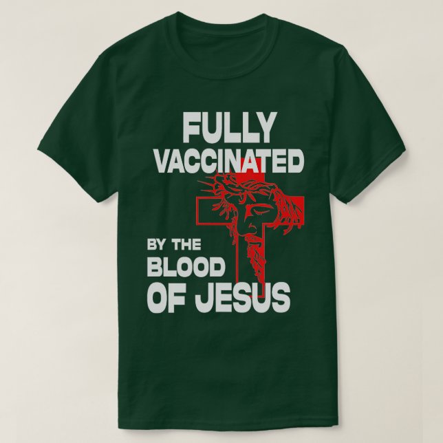 T-shirt Entièrement Vacciné Par Le De Jésus Drôle Chrétien (Design devant)