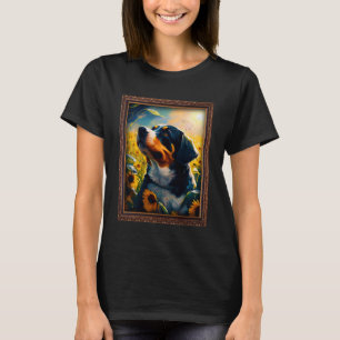 T-shirt Entlebucher Mountain Painting Sunflower Flower Mam