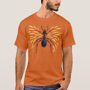 T-shirt Entomologie orange d'Insecte de la fourrure