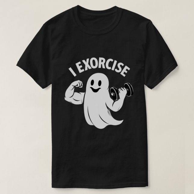 T-shirt Entraînement amusant sur fantôme - "I Exercice" Sa (Design devant)