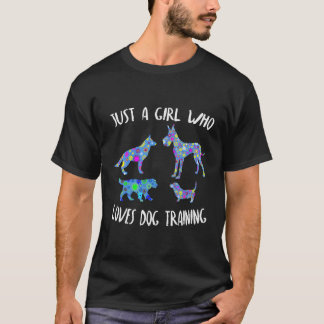 T-shirt Entraînement Chien Cute Floral Conception Pour Fem