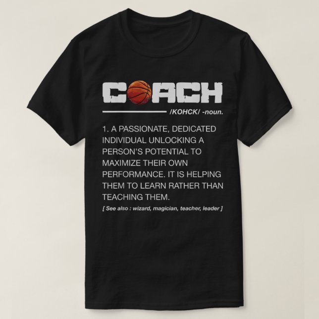 T-shirt Entraînement de définition de l'entraîneur de bask (Design devant)