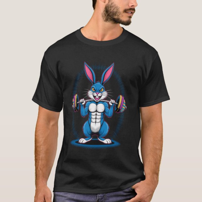 T-shirt Entraînement de gym du lapin de Pâques (Devant)