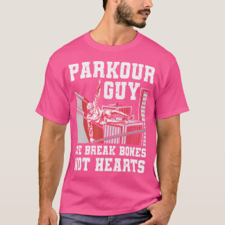 T-shirt Entraînement de Parkour de Silhouette Rétro de Fre