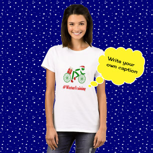 T-shirt Entraînement d'hiver texte personnalisé xmas cycli