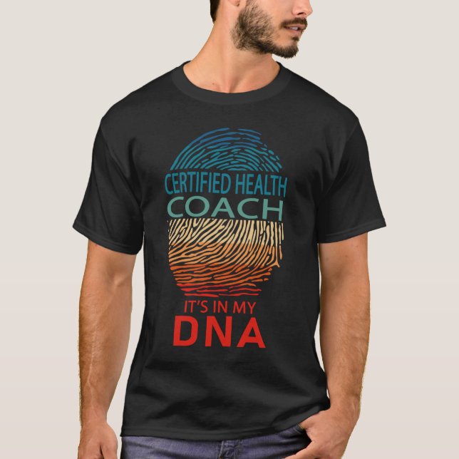 T-shirt Entraîneur certifié en santé C'est dans mon ADN (Devant)