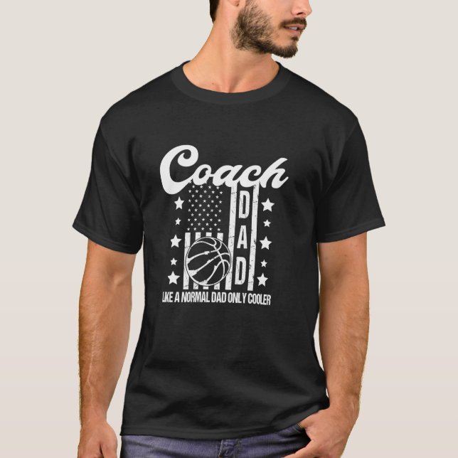 T-shirt Entraîneur De Basketball Papa Comme Un Père Normal (Devant)