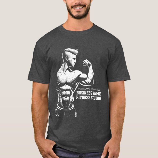 T-shirt Entraîneur de fitness moderne Bodybuilding Instruc (Devant)