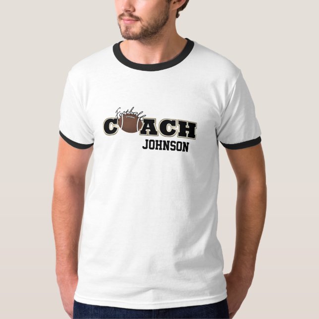 T-shirt Entraîneur de football noir et or - SRF (Devant)