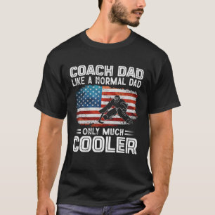 T-shirt Entraîneur de hockey papa Hockey Goalie USA Drapea