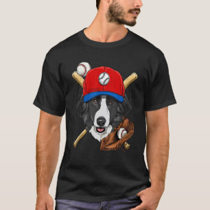 T-shirt Entraîneur de joueur de baseball Border Collie Dog
