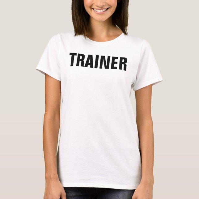 T-shirt Entraîneur de l'équipe féminine Modèle noir blanc (Devant)