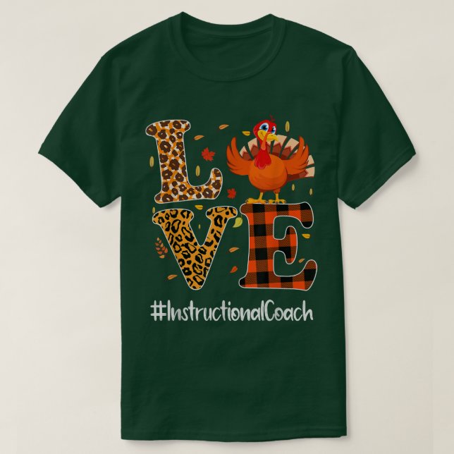 T-shirt Entraîneur instructif Amour de la vie Thanksgiving (Design devant)