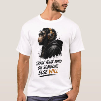 T-shirt Entraînez Votre Esprit Chimpanzé