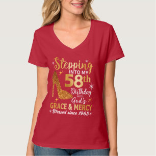 T-shirt Entrée dans mon 58e anniversaire avec grâce des di
