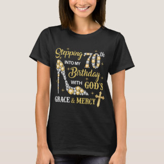 T-shirt Entrée dans mon 70e Anniversaire avec la grâce de 