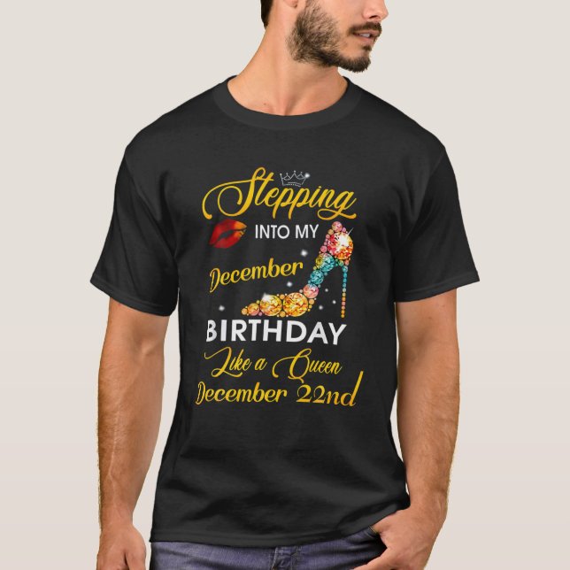 T-shirt Entrée En Mon 22 Décembre Anniversaire Comme Un Qu (Devant)